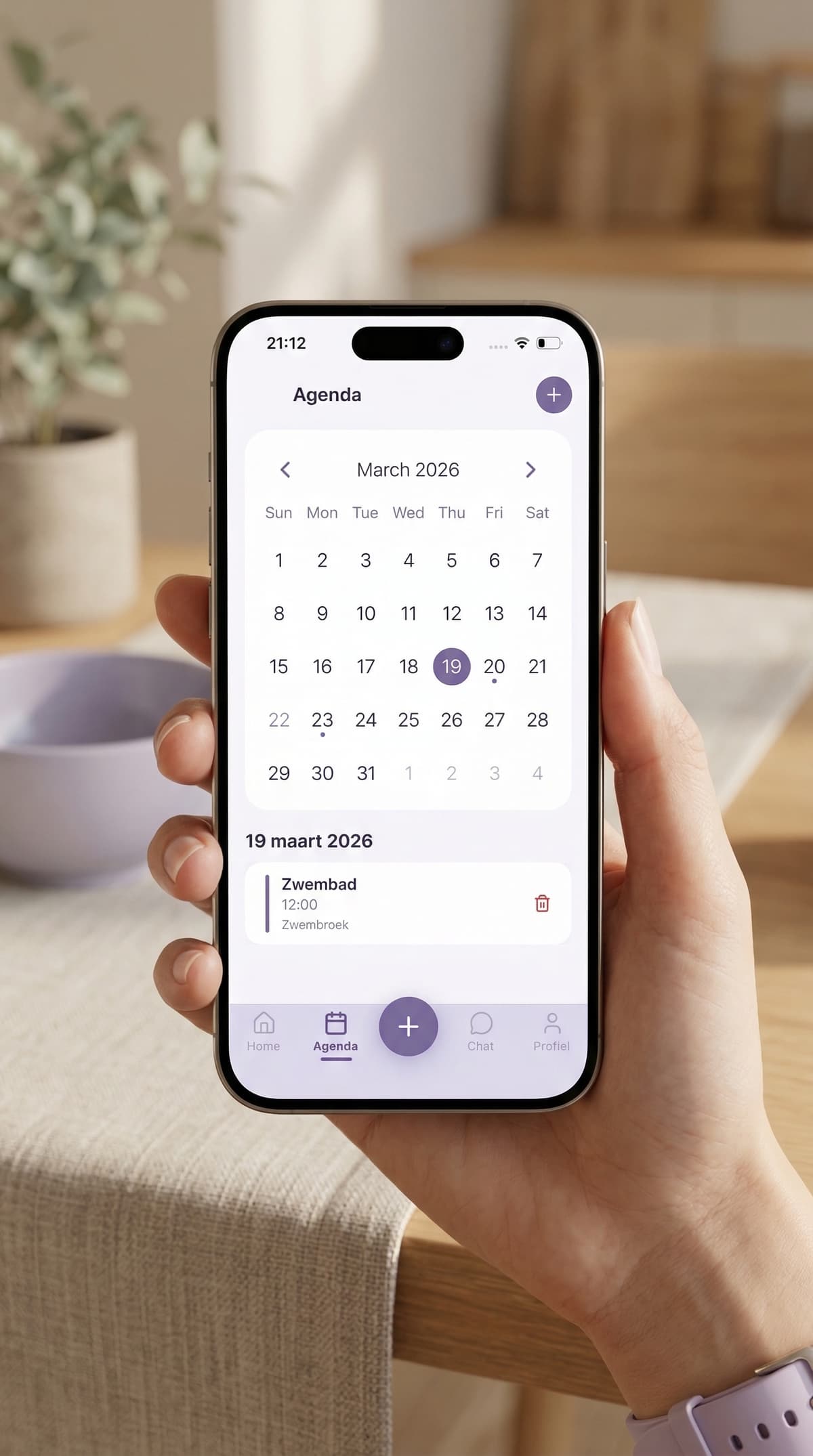 Family calendar showing scheduled activities and appointments